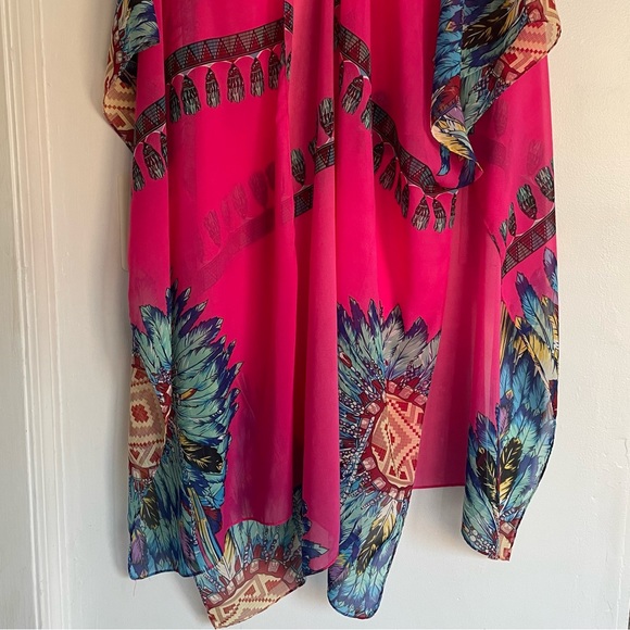 ESLEY Pink Kimono Beach Coverup - Picture 3 of 16
